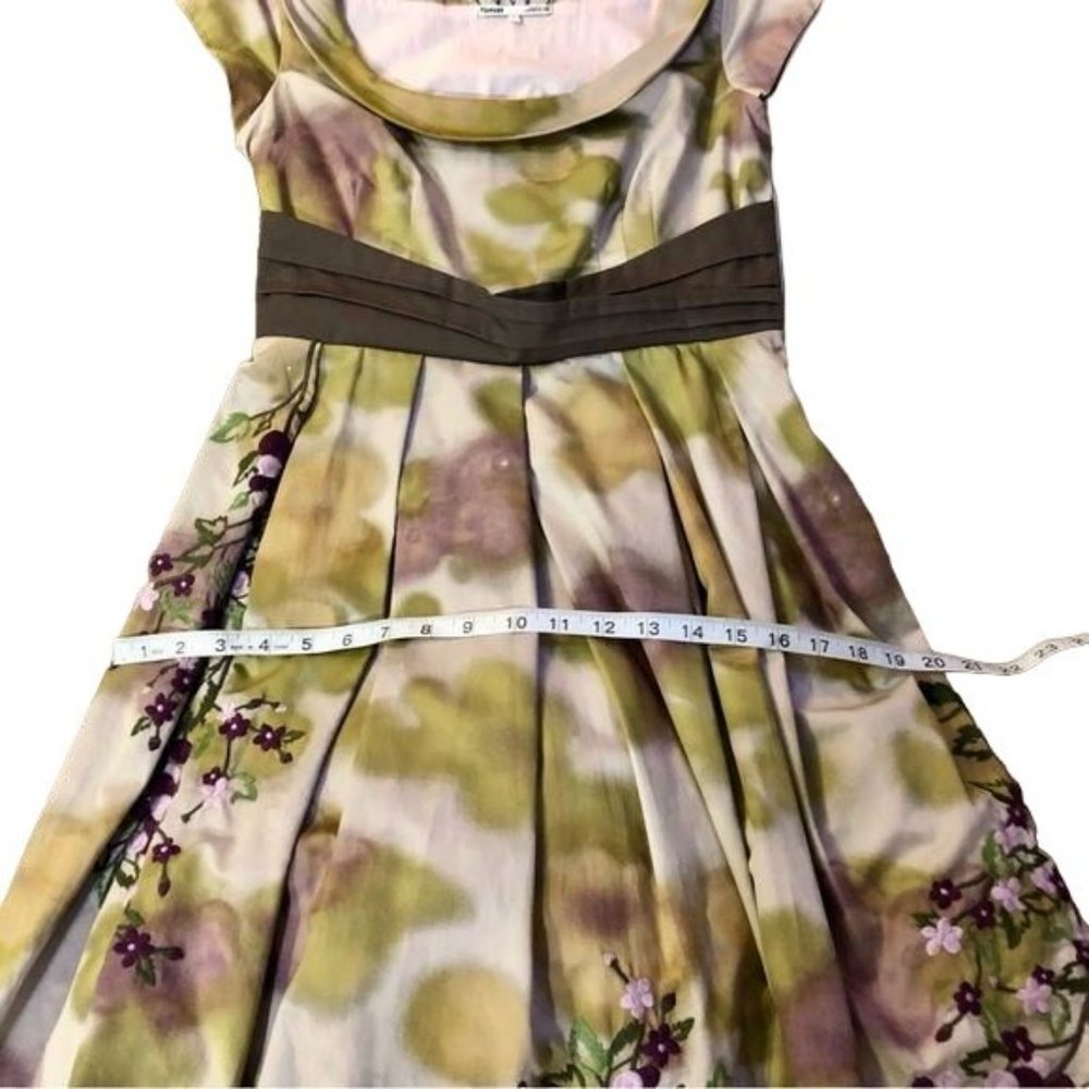 Anthropologie Floreat Travessia Dress Womens 4 Used Tulle Skirt Purple Green - Picture 10 of 15